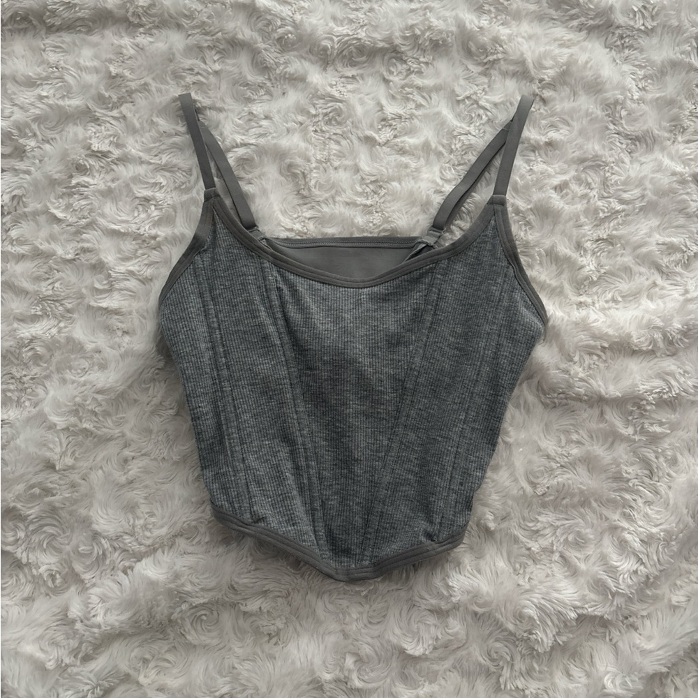 Colsie Gray Ribbed Tank Top